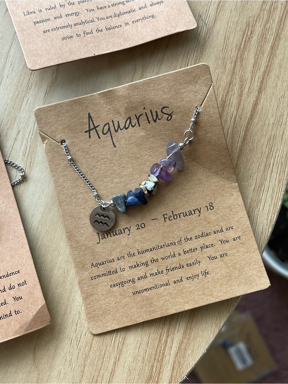 Aquarius Multistone Pendant Necklace in Purple and Blue
